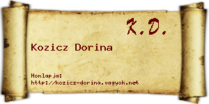 Kozicz Dorina névjegykártya